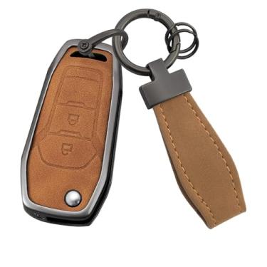 Imagem de HIBEYO Capa de chaveiro de 2 botões compatível com Ford Maverick F-150 F-250 F-350 F-450 F-550 Super Duty Lightning Ranger Bronco Expedition Escape Explorer Fusion EcoSport F-650 F-750-Short chaveiro