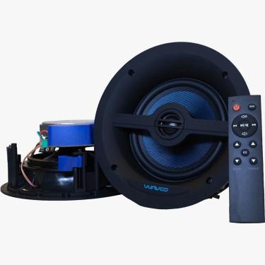 Imagem de Kit Caixas de Som de Embutir Bluetooth e Wireless Wave One WSR70BW 70W Tela Quadrada Branca