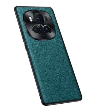 Imagem de POYUFRG Capa para Honor Magic 6 Pro/6, capa de couro de luxo fina galvanizada com moldura TPU com proteção total à prova de choque, cromada, 6Pro