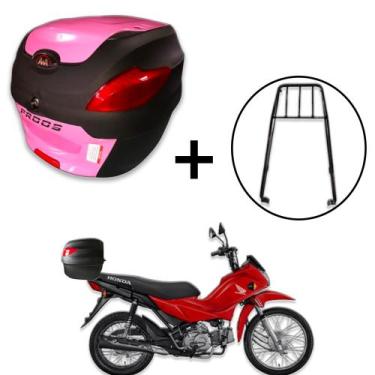 Imagem de Baú 41 litros Awa Proos com Bagageiro para POP 110 2015-2023, Rosa