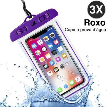 Imagem de Kit 3 Capa Case Celular Protetora Prova D'água Mergulho Praia - OPEN Z