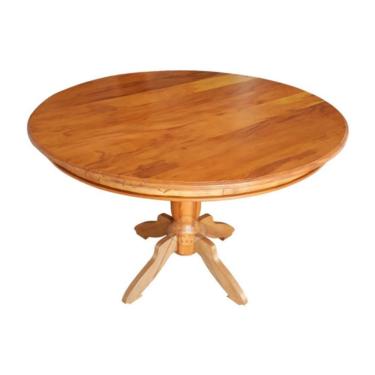 Imagem de Mesa Rústica Redonda em Madeira De Demolição 120cm Sudeste Rústico