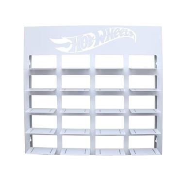 Imagem de Suporte/Expositor/Prateleira/Estante Para Mini Carros Colecionáveis Em Aço Carbono - Cor Branco