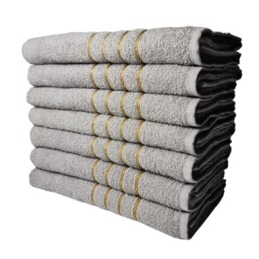 Imagem de Kit 03 Toalhas de Rosto Luxo Dourado Dubai 330g/m² 45x70cm Custo Benefício (CInza)