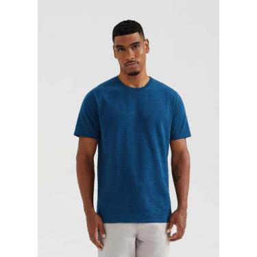 Imagem de Camiseta Masculina Manga Curta Em Malha Texturizada - Hering, XXG, Azu