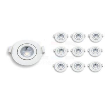 Imagem de Kit 10 spots led redondo    3w  3000k bivolt - CTB
