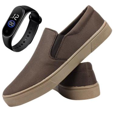 Imagem de Sapatênis Tênis Masculino Casual Yate SlipOn Com Relógio - Mr try shoe