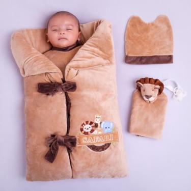 Imagem de Saída Maternidade Bebe Menino Safari Bege Com Saco De Dormir - Pandora