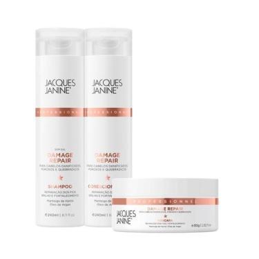 Imagem de Kit Jacques Janine Damage Repair Shampoo Condicionador 240ml Máscara T