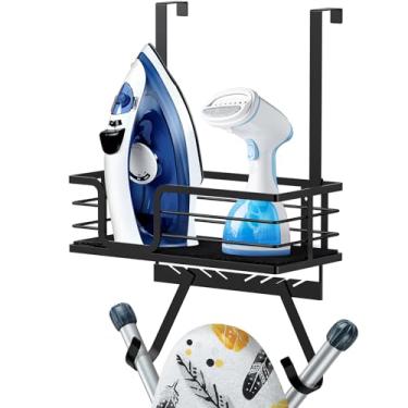 Imagem de TJ.MOREE Suporte para tábua de passar sobre a porta/parede, ferro de lavanderia e tábua de passar para armazenamento de água, sprays de tecido, detergente para roupas