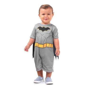Imagem de Fantasia Batman Bebe Curta Com Capa Carnaval - Sulamericana, Cinza, P 