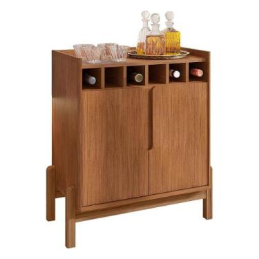 Imagem de Aparador Barzinho Lizz com Adega 2 Portas - Casa D, Cedro