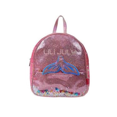 Imagem de Mochila Costas Bolsa Feminina Infantil Juvenil Escolar Menina Brilhant