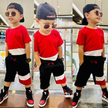 Imagem de Short e Blusa Infantil Juvenil Menino Jovem - ModaemMovimento, Vermelh