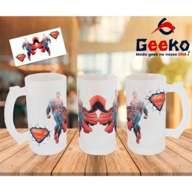 Imagem de Caneca de Chopp Superman Super-Homem Geeko, Jateada, 500ml