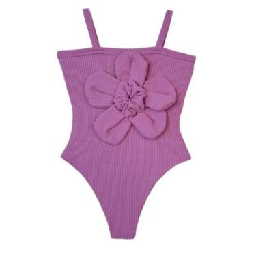 Imagem de Body Com Flor Candy Colors Feminino Infantil Juvenil Look Fim De Ano -