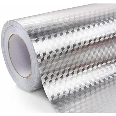 Imagem de Papel De Parede Adesivo Metalizado Prata Brilhante Lavável - Interpont