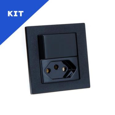 Imagem de Kit Espelhos de Tomadas Duplo Reto 1 Tom 20A 1 Interruptor - CONNECT C