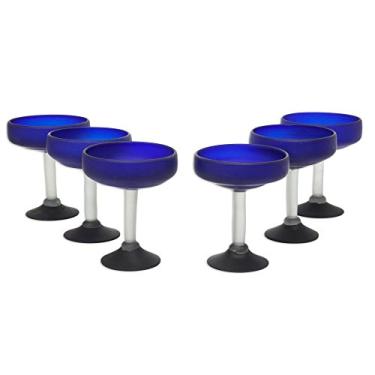 Imagem de NOVICA Conjunto de 6 copos para Margarita "Frozen", 15 cm de altura, azul