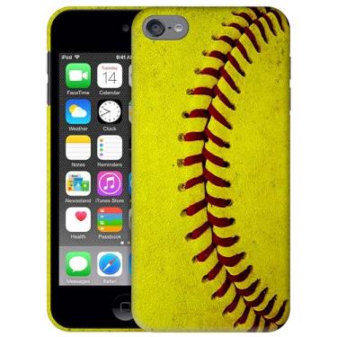 Imagem de Generic Capas SM Capa para iPod Touch 7, iPod Touch 6, Capa para iPod Touch 5 - Design de fio de softball, impresso em 3D, capa de plástico rígido para iPod Touch 7/6/5.