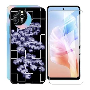 Imagem de KJYFOANI Capa para Blackview Shark 8, com [1 x película protetora de tela de vidro temperado], capa de silicone macia preta à prova de choque capa de proteção contra choque para Blackview Shark 8