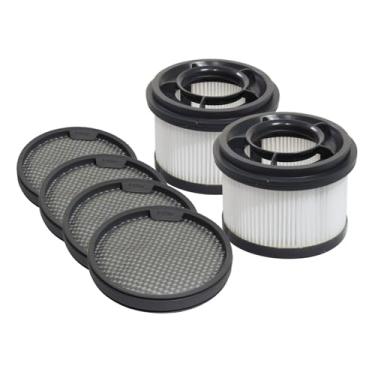 Imagem de PUREBURG Kit de filtro de substituição compatível com aspirador portátil sem fio Dreametech T10 T20 T30 e XIAOMI G9 G10, 2 filtros centrais + 4 pré-filtros laváveis