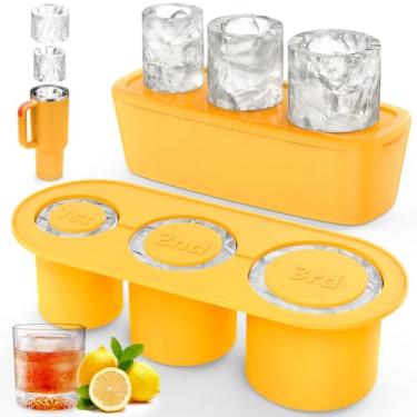 Imagem de Bandeja para cubos de gelo Stanley, para Stanley, formas de gelo de silicone com tampa e recipiente para acessórios de copos Stanley, copo grande de 1,134 g, molde de gelo para café com uísque,