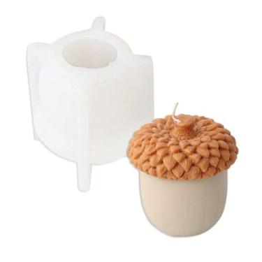 Imagem de Tone Fun Moldes de silicone em forma de pinhão grande (12 cm x 12 cm x 12 cm) para fazer velas, resina, velas de aromaterapia, sabonete de cera artesanal, decoração de casa, artesanato