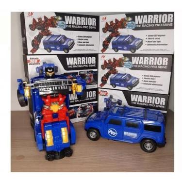 Imagem de Carro Hummer Transformers Vira Robo Projeta  Imagem Som e Luz Azul. - 