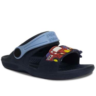 Imagem de Sandalia Papete Infantil Nº 21 ao 32 Babuche Carros Masculino Menino Leve Macio Antiderrapante 15.20 (Azul Marinho, BR, Criança de 1 a 3 anos, Numérico, 22)