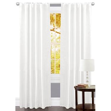 Imagem de GFI LINEN CLUBS Painel de algodão branco – 182 x 127 cm, cortina de filtragem de luz premium com estrutura de aba reversa, conjunto de 2, aba superior com bolsos de haste fáceis, decoração de casa de