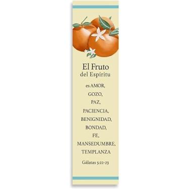 Imagem de Marcador de livro cristão espanhol com versículo da Bíblia (Gálatas 5:22-23); Marcador de livro espanhol Fruit of The Spirit | Fruto del Espiritu Marcador en Español (Individual)
