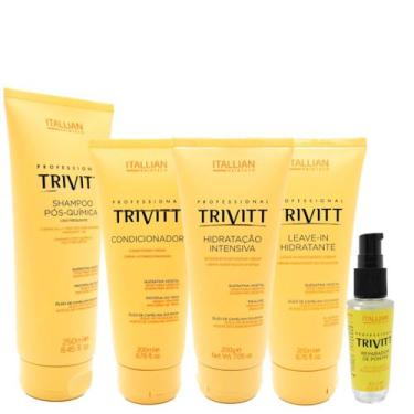 Imagem de Kit 05 Trivitt Reparação em Casa Sh - Cond - Masc - Leave-in - Pontas 