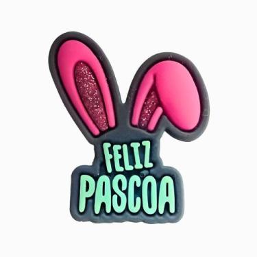 Imagem de Kit 50 Peças aplique Emborrachado Orelha Coelho Feliz Páscoa - RAE, Ci