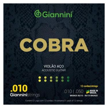 Imagem de Encordoamento Violão Giannini Cobra GEEF12M Bronze 85/15 Aço 0.010"