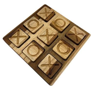 Imagem de Jogo De Tabuleiro Da Velha De Madeira Brinquedo Educativo - Le Requena