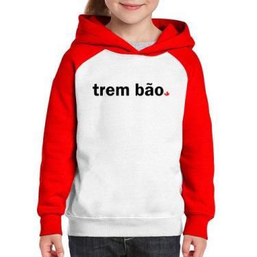 Imagem de Moletom Infantil Trem bão - Foca na Moda, Branco, Vermelho, 4