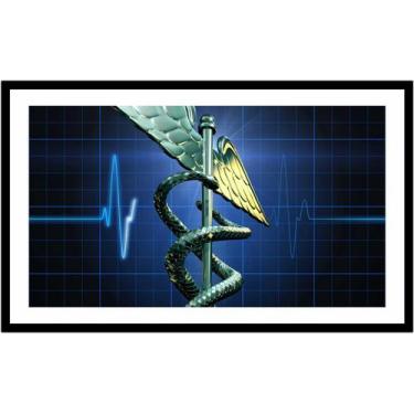 Imagem de Quadro Decorativo Medicina Médicos Bastão de Esculápio Asclépio Consul