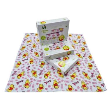 Imagem de Fralda De Pano Estampa Ursinho Pooh - Caixa Com 5 - Dugu, Rosa