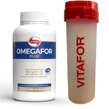 Imagem de Kit 1 Omegafor Plus 1000mg 240 cap Vitafor + 1 Garrafa Vitafor