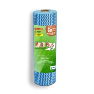 Imagem de Pano Multiuso Multiplus - 29cm X 30m - 60 Folhas - 35g/m² - Azul - Obe
