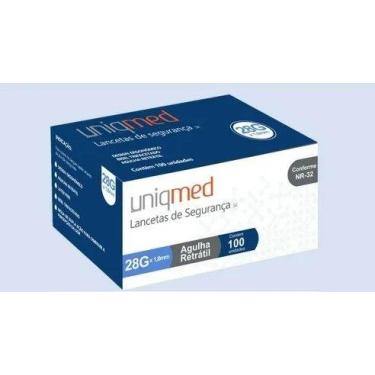 Imagem de Lanceta De Segurança  Uniqmed Com 100 Unidades  28G X 1.8Mm