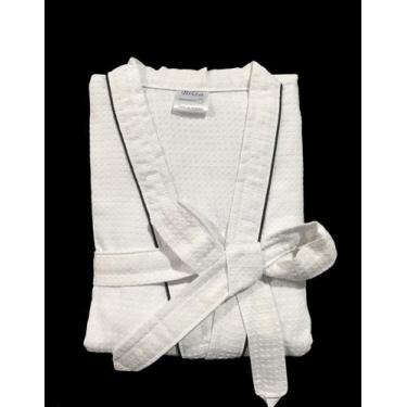 Imagem de Roupão de Banho Briza Piquê Adulto c/ Viés 100% Algodão Manga Curta (5