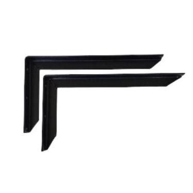 Imagem de Kit 2 Suportes Mão Francesa Reforçada 30 Cm na Cor Preta - Multi Metal