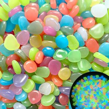 Imagem de Pedras que brilham, pedras brilhantes, pedras que brilham no escuro para decoração ao ar livre, jardim gramado, seixos luminosos para paisagismo, caminho de passarela, rochas de aquário