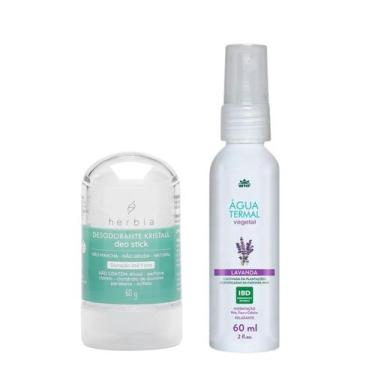 Imagem de Kit Desodorante Stick Cristal Natural Hérbia 60g e Água Termal Lavanda