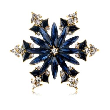 Imagem de Shejuety Broche feminino broche de floco de neve de Natal suéter acessórios de roupas flor de peito lenço feminino lapela crachá broche acessórios, adequado para vários acessórios de férias presentes,
