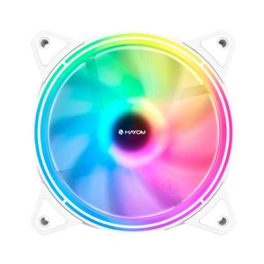 Imagem de Cooler Fan hayom FC1330 120mm 5V e 12V 2X12CM Branco - FC1330 