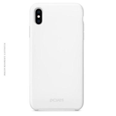 Imagem de Capinha de Silicone Líquido Branca para XS Max PCYES  Proteção Antirri