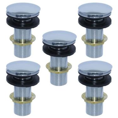 Imagem de Kit 05 Válvula Ralo Click 7/8 Metal P/ Pia e Cuba Cromada - Montelar A